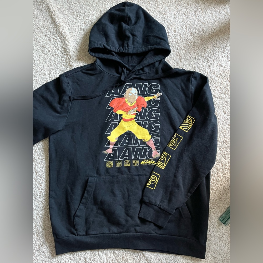 Nickelodeon Avatar The Last Airbender AANG Hoodie Graphic Sweatshirt Mens Size M